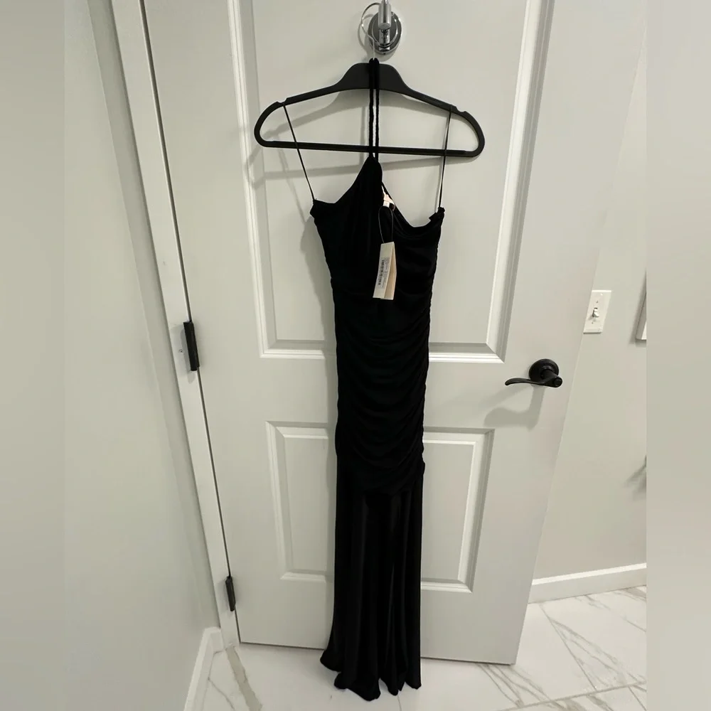 NWT Rococo Sand Adele Black Power Mesh Long Dress - Picture 6 of 8